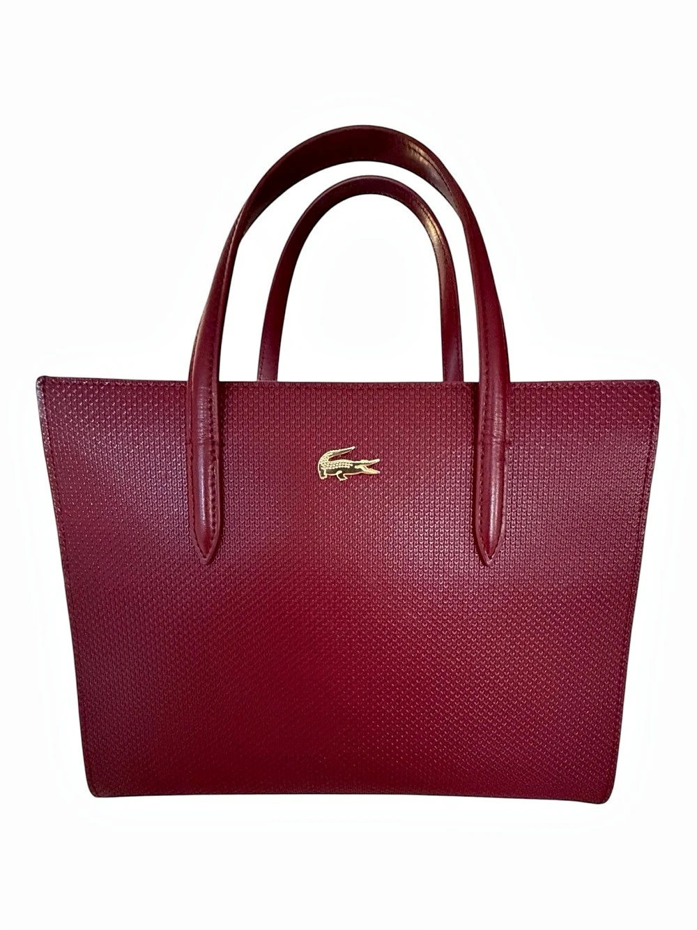 Lacoste WOMEN'S CHANTACO DUAL CARRY PIQUÉ ZIP LEATHER - Burgundy